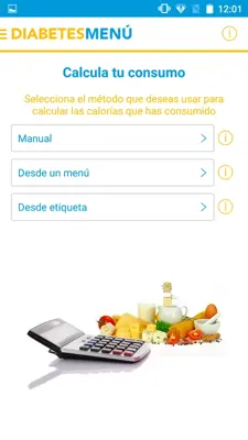 Diabetes menú android App screenshot 0