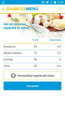 Diabetes menú android App screenshot 9