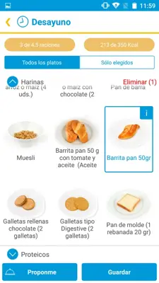 Diabetes menú android App screenshot 5