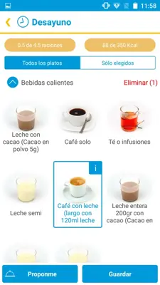 Diabetes menú android App screenshot 6