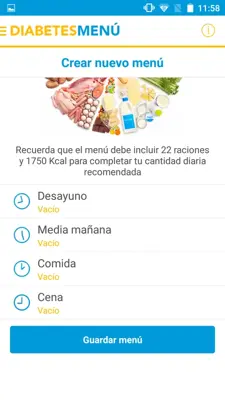 Diabetes menú android App screenshot 7